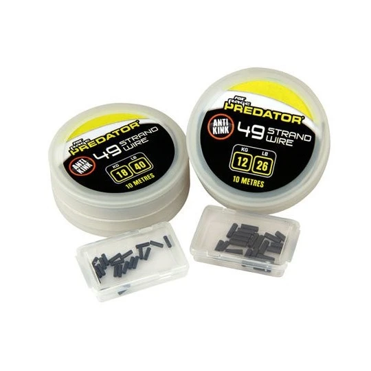 Fox Rage Staaldraad Predator 49 Strand Steel Wire Inc Crimps