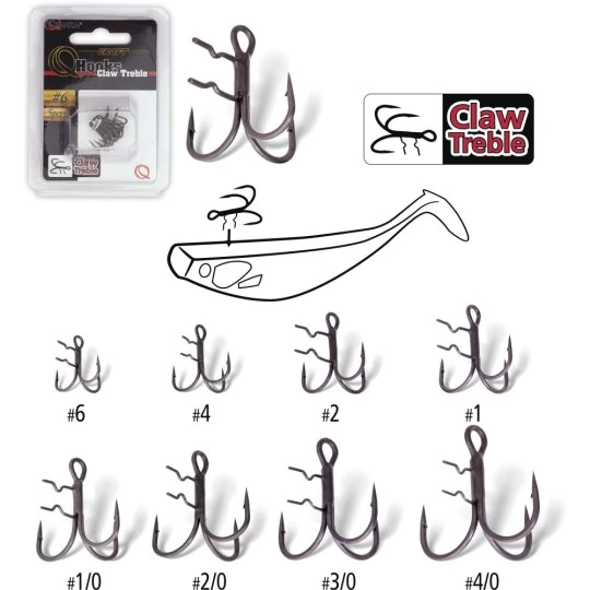 QUANTUM Claw Treble Hooks